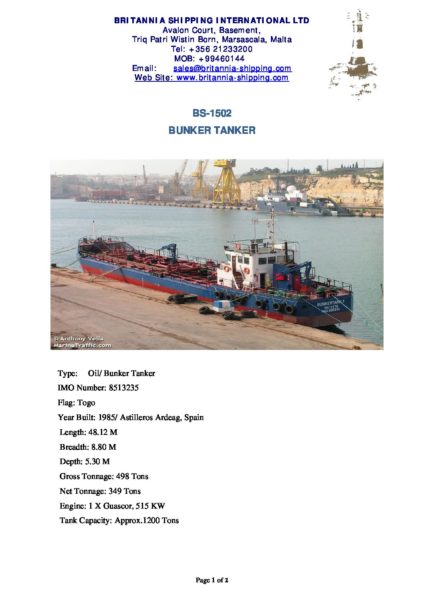 Bunker Tanker Ship Broker